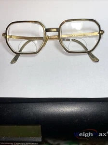 ANTIQUE RODEO SHAPE GF FRAME FRANCE UNISEX EYE GLASS SIZE 48 W/BIFOCAL - Picture 1 of 15