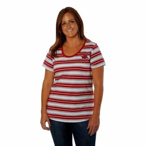 UG Apparel NCAA Arkansas Razorbacks Women's Tailgate Tee, Small, Crimson/Grey - Picture 1 of 9
