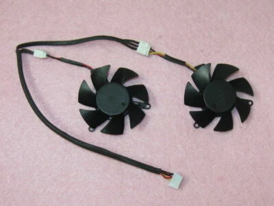 Pair Fans Cooler Fan For MSI R6450 R6570 R6670 FY04510H12SFA FY04510H12SAA 45mm - Image 1 of 2