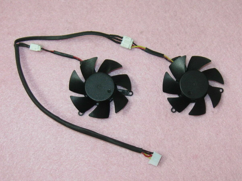 Pair Fans Cooler Fan For MSI R6450 R6570 R6670 FY04510H12SFA FY04510H12SAA 45mm - Image 1 of 2