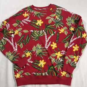 RARE - Vans Off The Wall - Red Floral/Tropical Pullover Sweater - size S - Picture 1 of 6