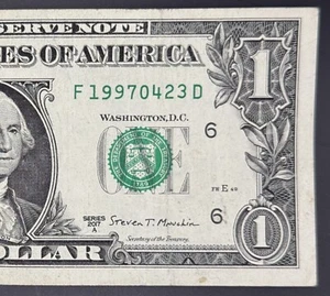 April 23, 1997 Birthday Note Fancy Serial Number One Dollar Bill - Picture 1 of 3