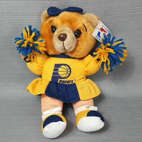 Vintage NBA Indiana Pacers Cheerleader Bear Plush New NWT 1994 Play By Play Cover