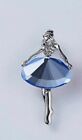 Vintage look silver plated blue dance girl lady brooch suit coat broach pin a10