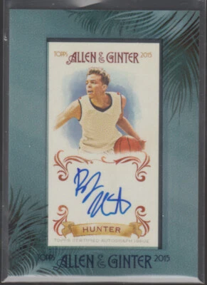 R.J. HUNTER 2015 Topps Allen & Ginter Framed Mini Autographs #AGA-RJH Signed RC - Image 1 of 2