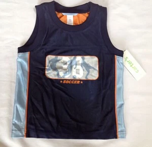 NUEVO CON ETIQUETAS Niños Carters Fútbol Camiseta Sin Mangas Muscle Tank Top Azul Marino Naranja 2T - Imagen 1 de 2