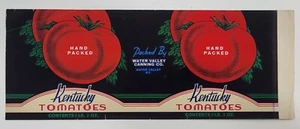 ADVERTISING Label Can Kentucky Brand Tomatoes Walter Valley 1lb 3oz - Picture 1 of 1
