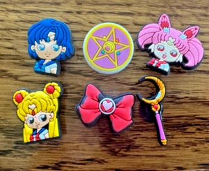 6pc -Sailor Moon CROC  Shoe Anime Charms - NEW-Ships Free. - Picture 1 of 2