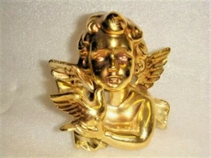 ÁNGEL de cerámica dorada brillante vintage Inarco Japón con busto de pájaro #E-2550 - Imagen 1 de 5