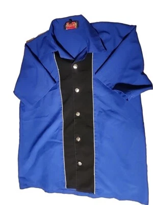 Vintage Casino Wear Blue/Black  Bowling/Rock/Dress Shirt Mens Size L - Image 1 of 4