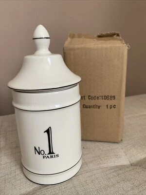 Bote de almacenamiento de cerámica / frasco con tapa - No.1 París - NUEVO en caja Foto 1 de 4