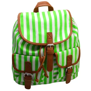 Zaino shopping viaggio vacanze zaino a righe design retrò bicolore - Foto 1 di 5
