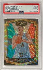2015 Panini Select #128 Nikola Jokic Tri Color Prizm Rookie RC PSA 9 Low Pop