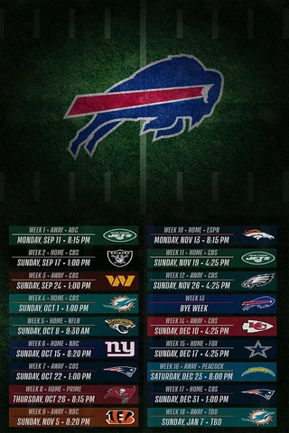 The Buffalo Bills 2023 Regular  Season Schedule Poster Multiple sizes UPRIGHT Cover