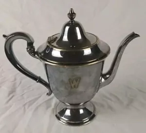 Vintage Gorham versilberte Teekanne Klappdeckel Y401 EPNS monogrammiert W - Bild 1 von 5