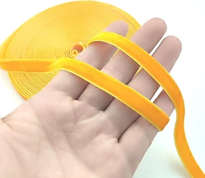 10 Yards Vintage Gold Velvet Ribbon Christmas Ribbons for Christmas Gifts Wrappi - Picture 1 of 4