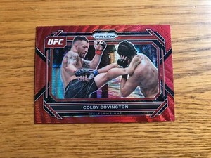 2023 Panini UFC Prizm Colby Covington red wave prizm