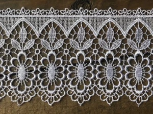 laverslace Unique Quality White Floral Guipure Lace Trim 3.25"/8cm - Picture 1 of 6