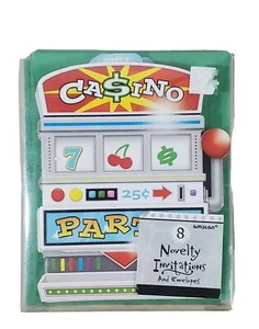Party Invitations Casino Theme 8 Count With Envelops Novelty  - Picture 1 of 6