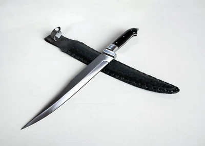 Khyber Frontier Bowie Knife 18.5" OA + Leather Sheath - Image 1 of 4