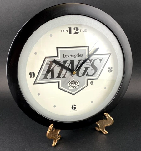 Vintage Sun Time Los Angeles Kings Hockey Wall Clock NHL Battery Operated Tested Cover