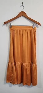 ATMOS & HERE Label Women BNWT Satin Feel Tiered "Hannah Midi Skirt" 8 d - Picture 1 of 7