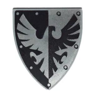 NEW LEGO - Shield - Triangular Falcon w/ Black Silver x 1 - 10223 - Picture 1 of 2