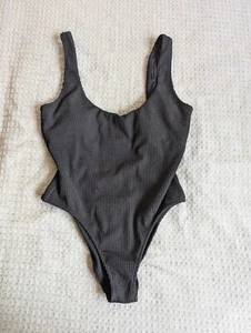 J Crew Bathing Suit Women 14 Black Scrunchie Classic Scoopneck One Piece Swim - Picture 1 of 11
