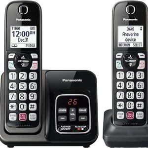 Telefon bezprzewodowy Panasonic z sekretarką, blok połączeń, dwujęzyczny identyfikator dzwoniącego - Zdjęcie 1 z 13