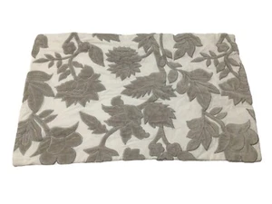 Pier 1 Imports Lumbar Pillow Cover White Gray Velvet Floral Rectangular 20x12.5 - Picture 1 of 6