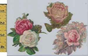 Viktorianische Karte, 1890er Jahre, Blumen, Rosenstanzungen (A147) - Bild 1 von 1