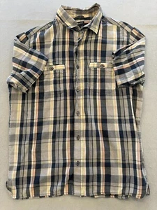 Camisa con botones Banana Republic para hombre gris medio a cuadros cuello de 15,5" - Imagen 1 de 5
