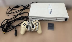 Sony PlayStation 2 PS2 Weiß SCPH-55000 Controller SDkarte Kabel gebraucht getestet - Bild 1 von 7