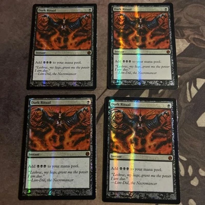MTG Dark Ritual Foil 4 Card Set English Edition Used - Image 1 of 2