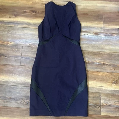 Vestido Rag & Bone púrpura con ribete de cuero de cordero negro talla 2 hecho en EE. UU. sin mangas Foto 1 de 4