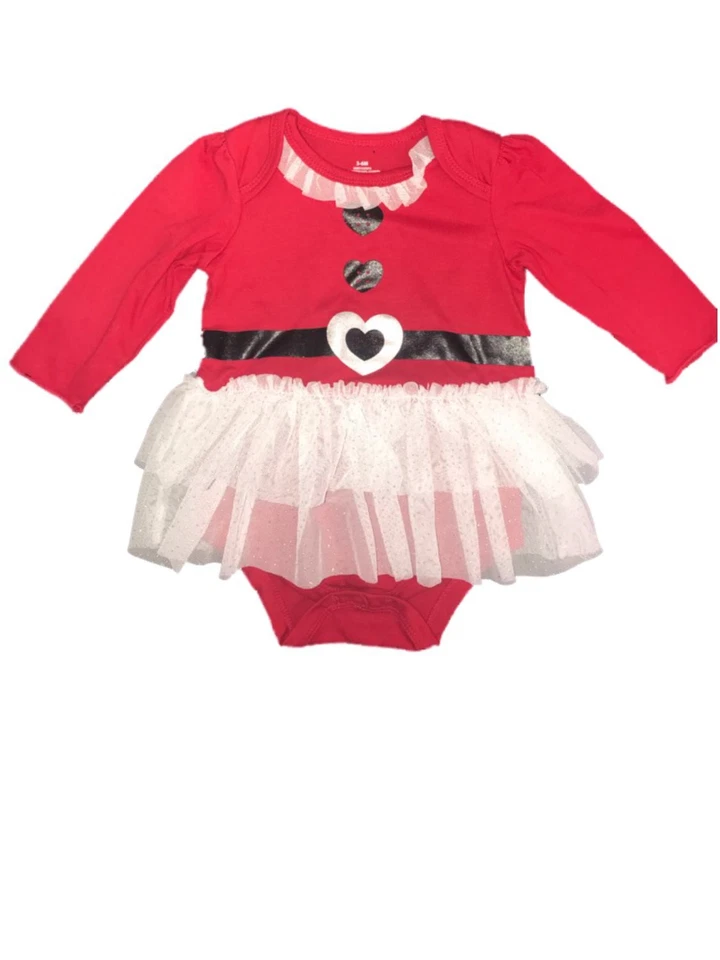 Infantes Niñas Rojo y Blanco Navidad Creeper Blanco Tul Falda Body Vestido 3-6M Foto 1 de 1