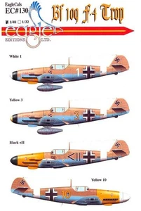 EagleCals Decals 1/48 MESSERSCHMITT Bf-109F-4 TROP Fighter Part 1 - Picture 1 of 5