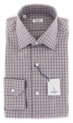 Camisa de algodón a rayas gris Barba Napoli - delgada - (818) Foto 1 de 4