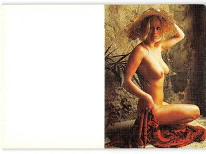 Blonde Woman Risque 4x6 Vintage 1970s Foldable Card - Imagen 1 de 2