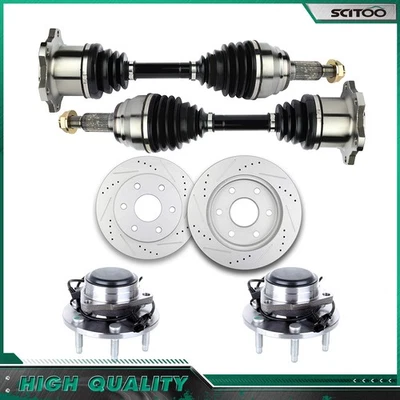 Eje delantero CV + rotores de freno + buje de cojinete de rueda para Chevrolet Suburban 1500 2000-06 Foto 1 de 4