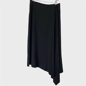 Cos Black Asymmetric Midi Elastic Waist Skirt M - Picture 1 of 9