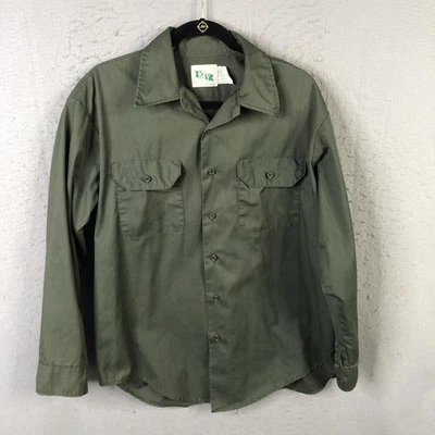 Key Shirt Mens XL Olive Green Button Front Workwear Utility Made in USA BD56-403 - Image 1 of 4