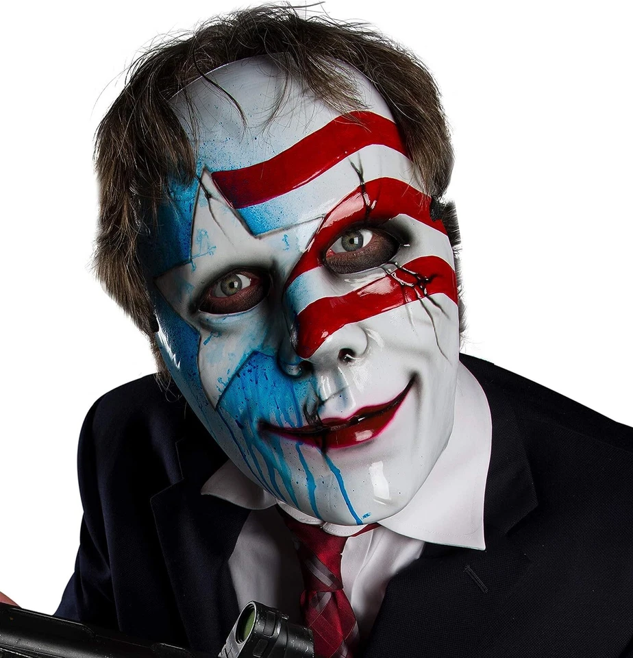 Dead, White Blue Mask New World Disorder Fancy Dress Halloween Costume Accessory - Image 1 of 1