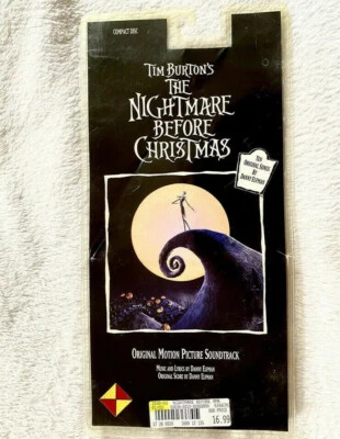 NIGHTMARE BEFORE CHRISTMAS SEALED LONGBOX CD SOUNDTRACK PROMO TOMBSTONE ELFMAN - Image 1 of 4