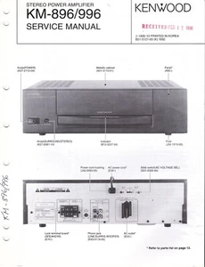 Original Kenwood KM-896/996 Stereo Power Amplifier Service Manual - Picture 1 of 1