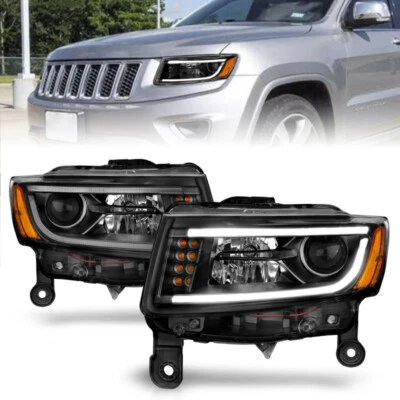 Faros proyectores ANZO con diseño estilo tablón negro para Jeep Grand Cherokee Foto 1 de 4