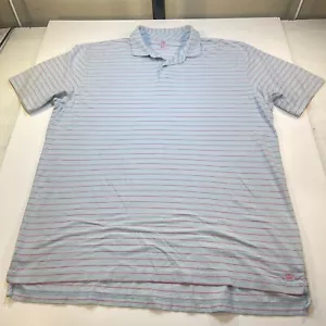 PETER MILLAR Seaside Wash POLO GOLF camicia a righe taglia uomo XL blu e rosa - Foto 1 di 4