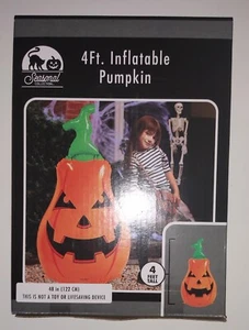 Halloween 4 Feet Tall Inflatable Jack-o'-lantern Brand New - Picture 1 of 2