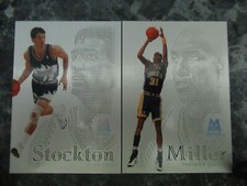 2  1999 skybox heavy metal fusion cards john stockton 11f/ reggie miller 8f