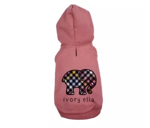 Hip Doggie Ivory Ella Colorful Plaid Elephant Dog Hoodie Small - Picture 1 of 4